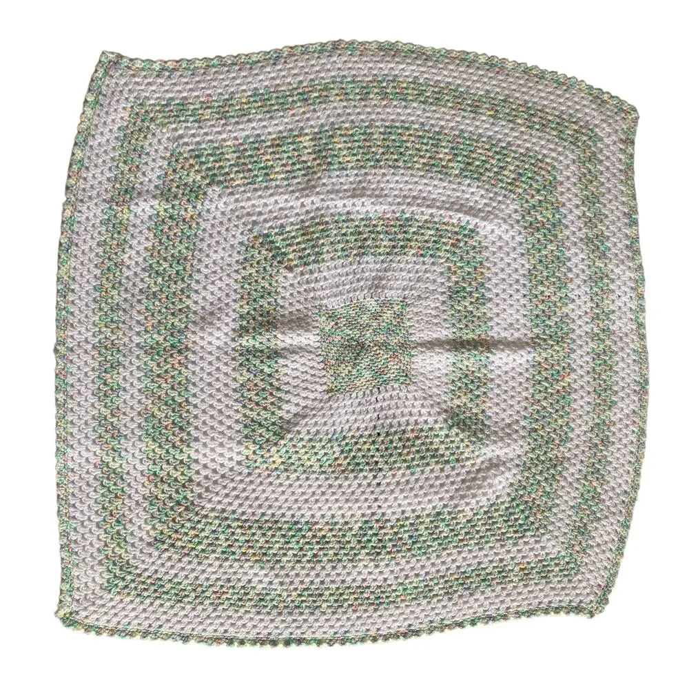 Baby Blanket Knit or Crocheted Handmade Small Lap Throw Sweet and Cozy